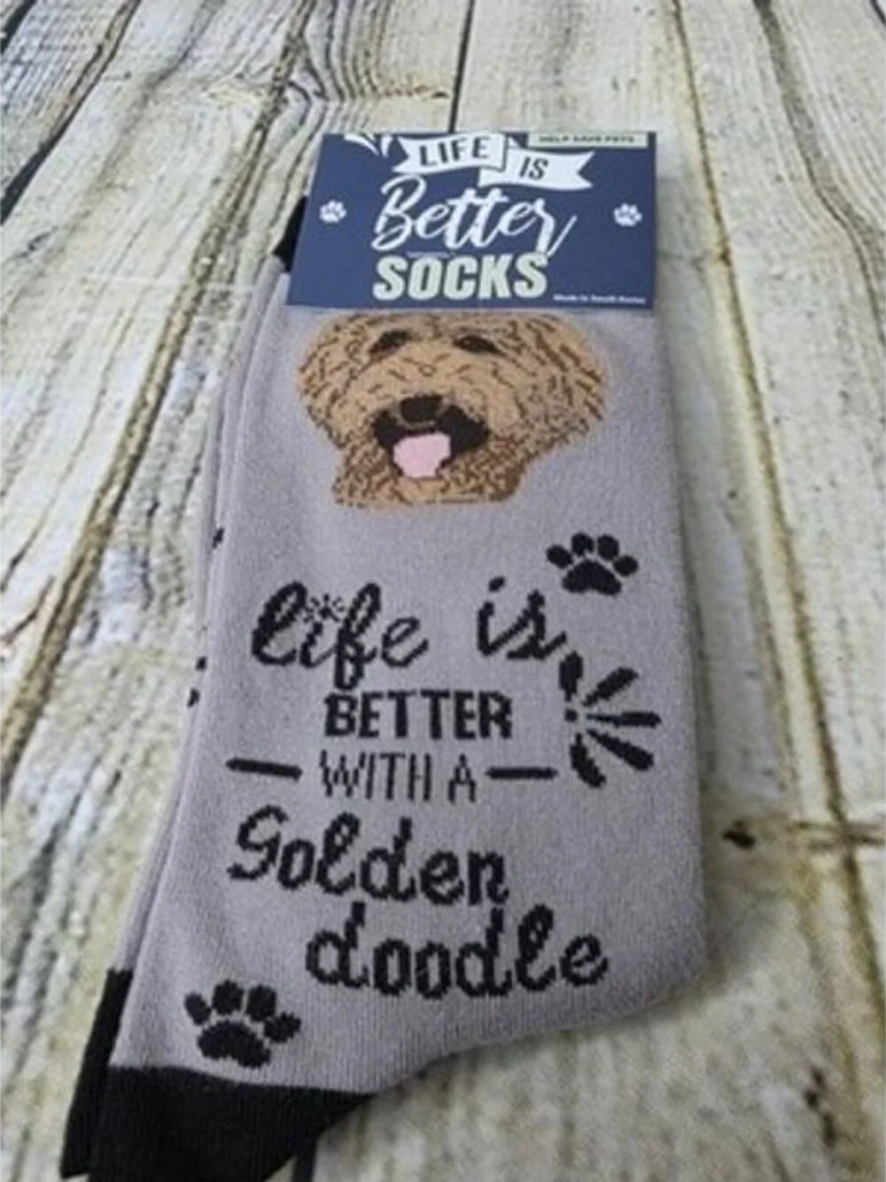 Life Is Better With A Golden Doodle Socks E&S Pets Cotton Polyester